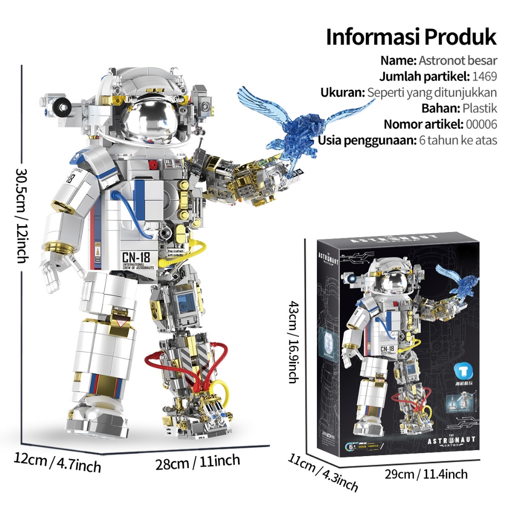 Jual TOY LINX Astronot Blok Robot Batu Block Astronaut Mainan Batu ...