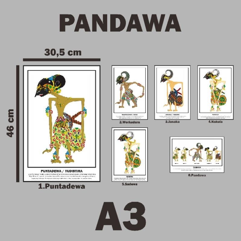 Jual Poster Wayang Pandawa (A3) | Shopee Indonesia