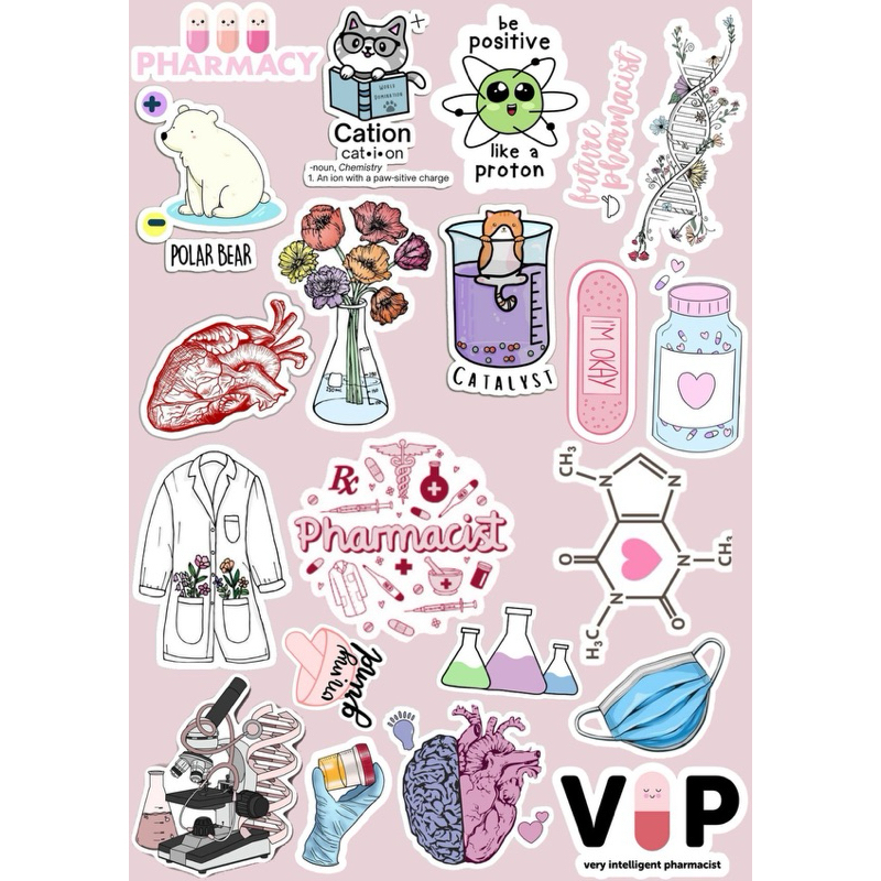 Jual Stiker Tahan Air Farmasi Pink Pharmacist Pharmacy Mahasiswa ...