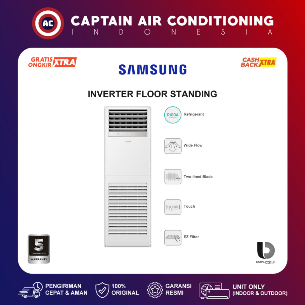 Jual SAMSUNG AC Floor Standing Inverter AC030BNPD 3 PK (1 Phase ...