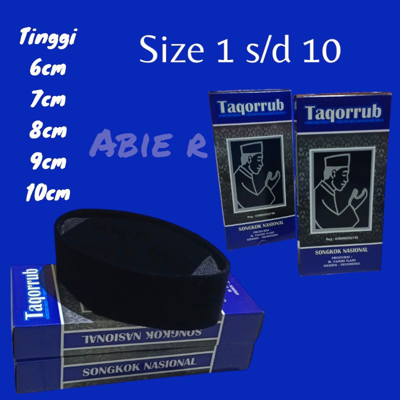 PECI/SONGKOK KOPEAH TAQORRUB POLOS HITAM AC TINGGI 6/7/8/9/10 TERLARIS TERMURAH