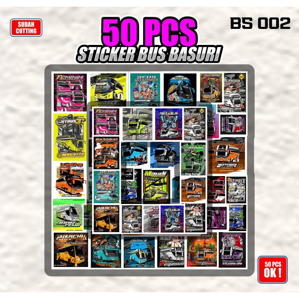 Jual STIKER PACK BUS BASURI VIRAL ISI 50PCS STIKER CASE STIKER ...
