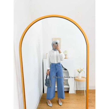 Af Higwaitshigh Waist Kulot Jeans Wanita Premium Asli Jeans Tebal