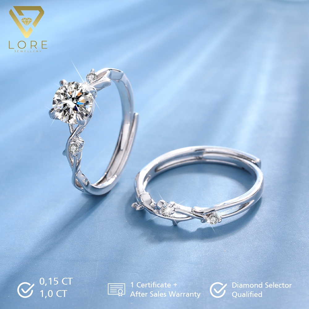 Jual Lore Jewellery - Cincin Permata Moissanite Lapis Emas - Rabia ...