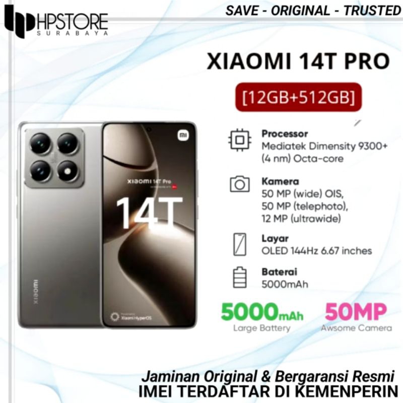 Xiaomi 14T 5G 12GB 512GB 6.67 Gris Titane