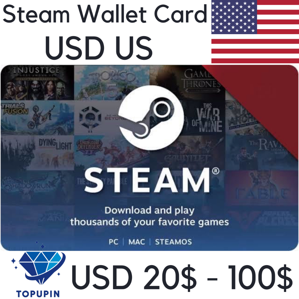 Jual Steam Wallet Gift Card USD Instant Region United States Topupinaja ...