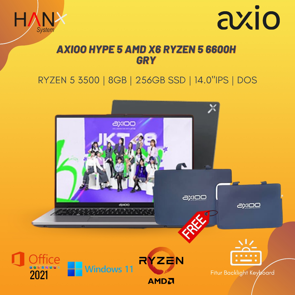 Jual AXIOO HYPE 5 AMD X6 RYZEN 5 6600H 16GB 512GB W11 14.0FHD IPS BLIT ...