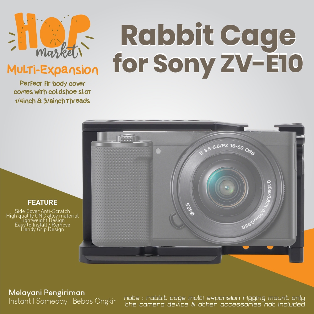 Jual HOP GRC-ZVE10 Cage Rig for Sony ZV-E10 Plate CNC Aluminium Metal ...