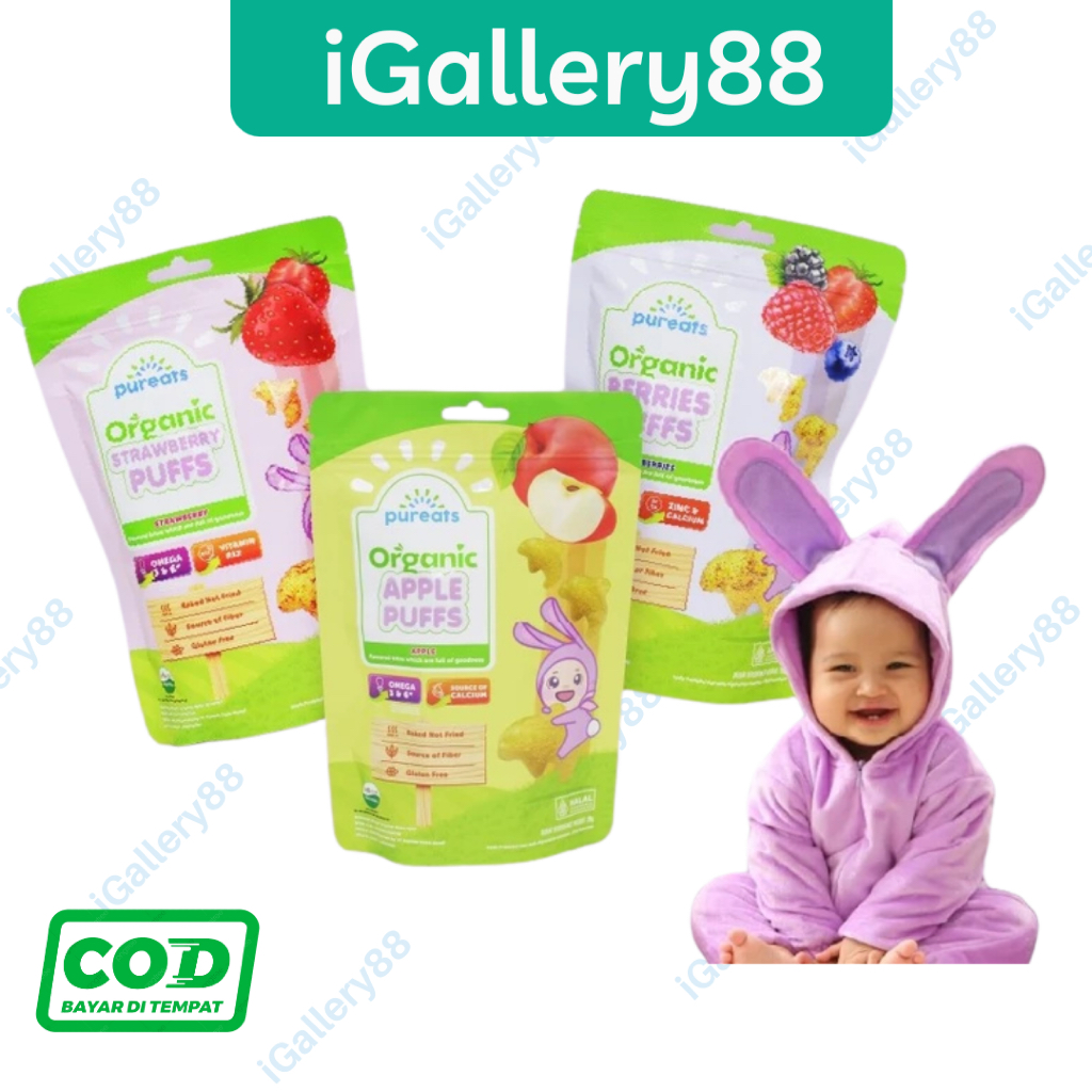 Jual Pureats Omega Puffs - Snack Makanan Bayi Rasa Buah | Shopee Indonesia