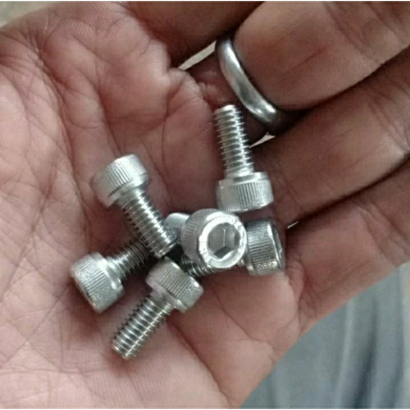 Jual Baut el Stainless (6x12) BAUT 10 Panjang 1,2cm | Shopee Indonesia