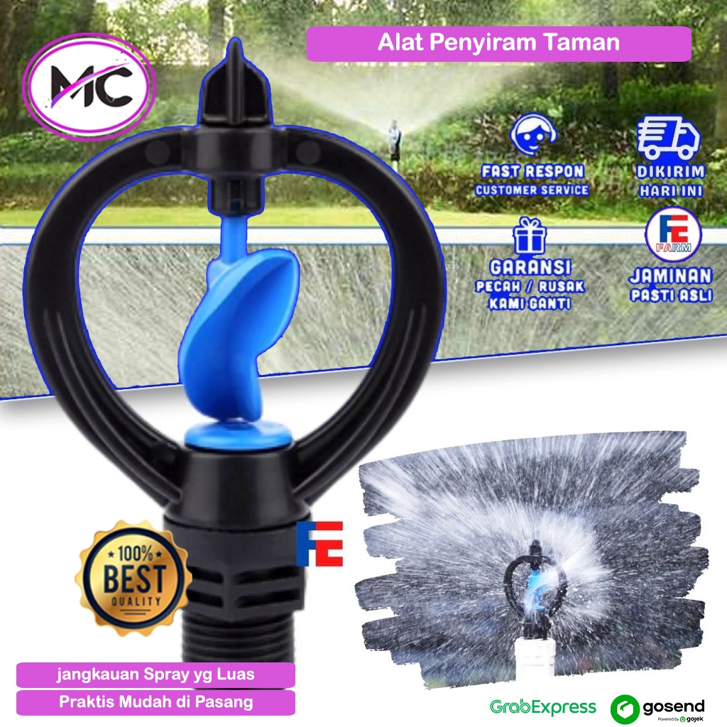 Alat Penyiram Tanaman Sprinkler Butterfly Sprinklers Spray Kincir Air Sistem Pengairan Spray Penyiram Kebun Taman Baling Kupu kupu Ukuran 1/2 Inch Bahan Plastik