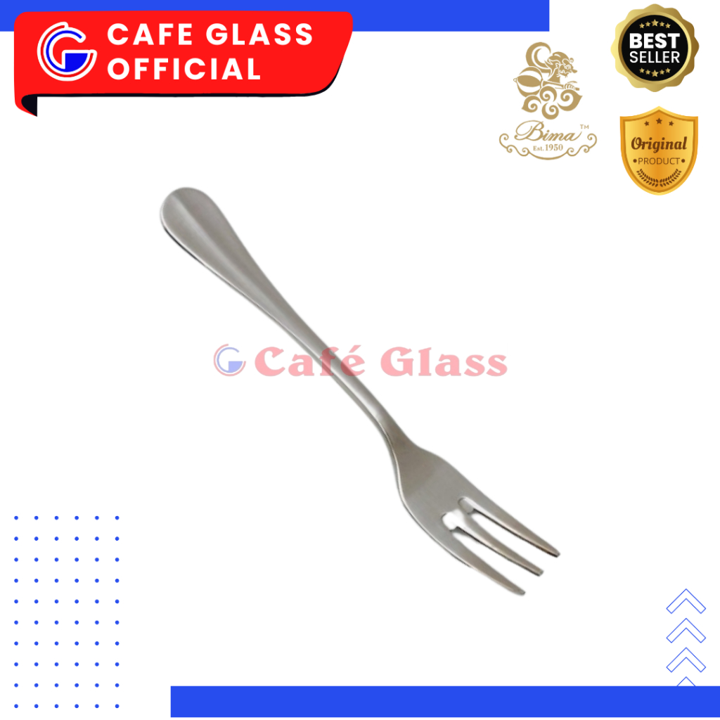 Garpu Kue Stainless Tebal - Cake Fork Miche Bima - Garpu Kecil Burgundy Bg-16015