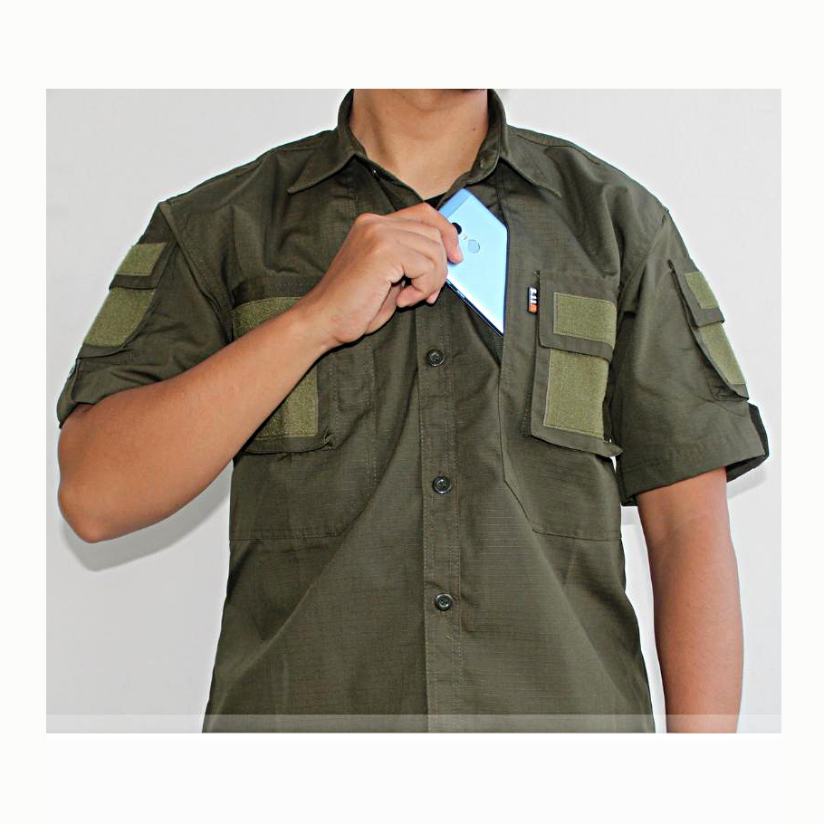 Jual Kemeja Tactical Pendek Bahan Ripstop Premium - HIJAU | Shopee ...