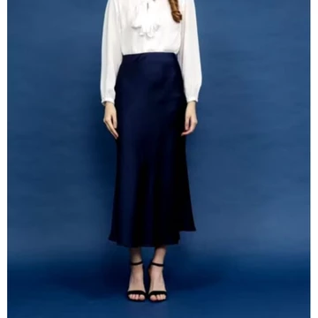 Rok Satin Reine 90CM Satin Long Skirt Rok Satin Panjang S Sampai 2XL