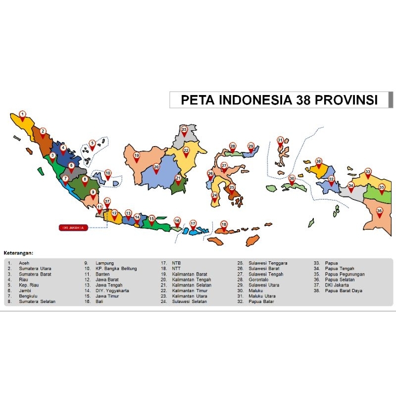 Jual Template Peta Indonesia 38 Provinsi Power Point | Shopee Indonesia