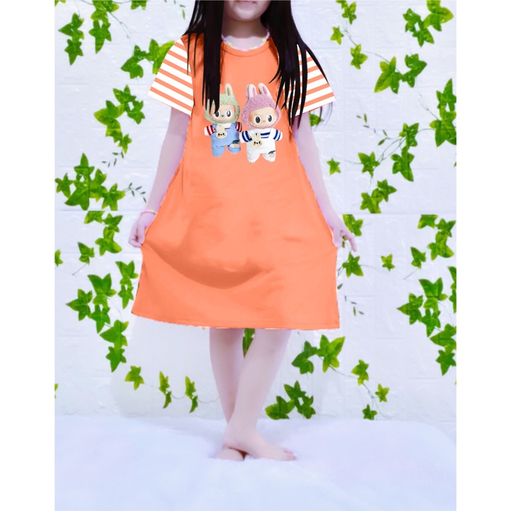 Jual DASTER ANAK PEREMPUAN LABUBU STRIPE 3-12 TAHUN | Shopee Indonesia