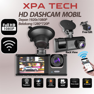 Jual 【xpa Tech】full Hd 1080p Dashcam Wifi Kamera Mobil 3 Lensa Depan 