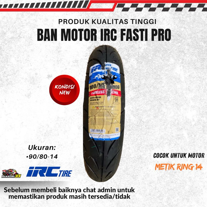 Jual Ban Motor Balap Metik IRC Fasti Pro 100/80-14 | Shopee Indonesia