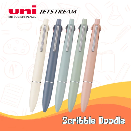 Mitsubishi Pencil uni Jetstream 4&1 pulpen 4 tinta dan pensil dengan kualitas premium