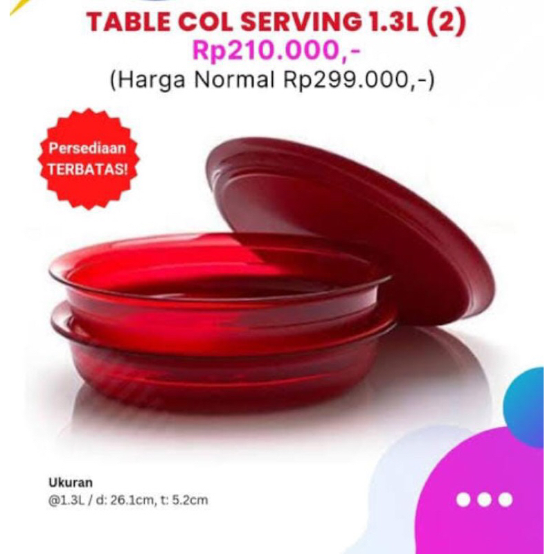 Jual TABLE COLLECTION SERVING TUPPERWARE (1pcs) | Shopee Indonesia