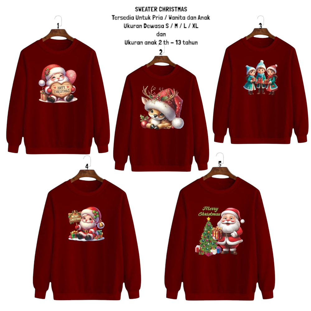 Jual Sweater Natal Merah Part I/ Sweater Christmas / Sweater Natal Pria ...