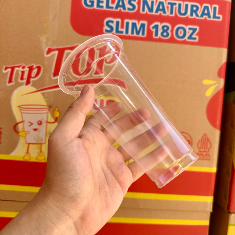 Jual ( 1 DUS ) Gelas Plastik Atcco 18OZ 22OZ Slim / Gelas Atcco Bening ...