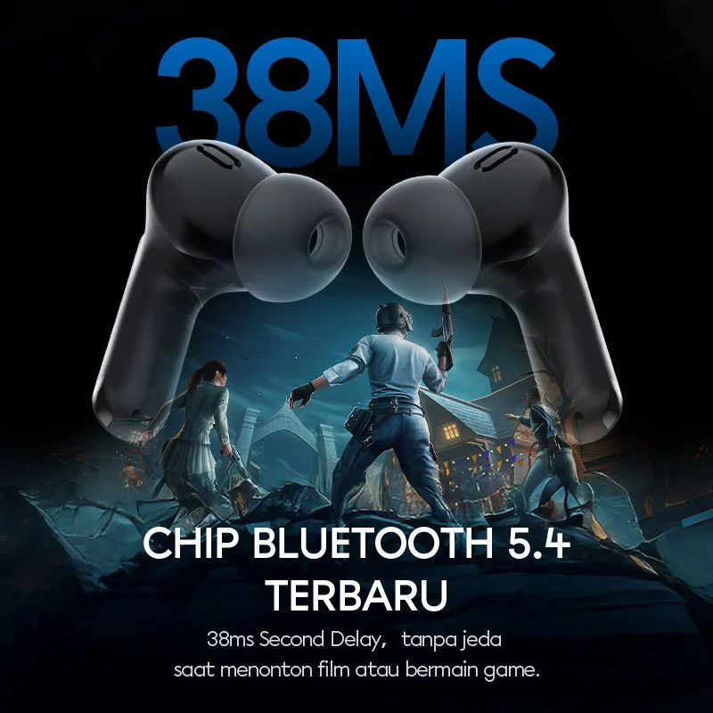 VIVAN TWS Adaptive ANC ENC Infinity GT6 Dual EQ Bass Gaming BT 5.4 Low Latency Garansi 12Bulan