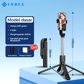 INBEX QT100 Selfie Stick 100cm Tongsis Tripod Mini Portable Tripod Quadruped Remote Bluetooth