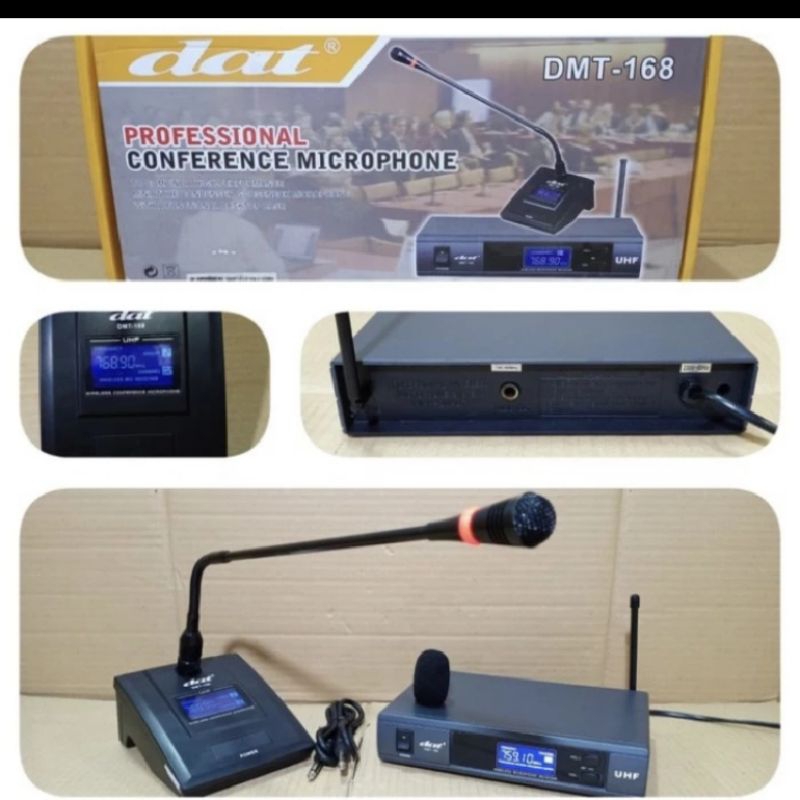 Jual Mic wireless podium Dat DMT 168 original conference mic meja ...