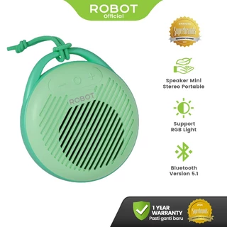 ROBOT Speaker Mini Bluetooth 5.1 Portabel TWS Ultra Bass With RGB Light Speaker Kids Friendly RB10 Original - Garansi 1 Tahun
