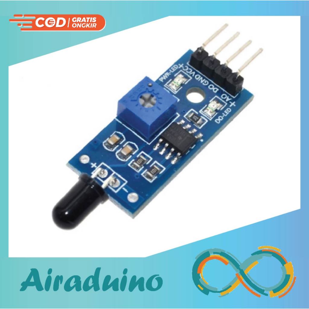 Jual Modul Sensor Kebakaran Sensor Api Infrared IR 4 Pin LM393 Arduino ...