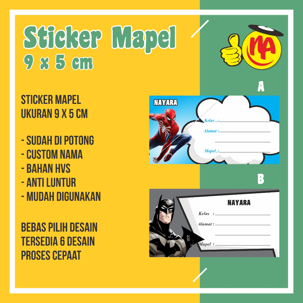 Jual Label mapel/Stiker mapel/Sticker/Label buku/Stiker buku/Stiker ...