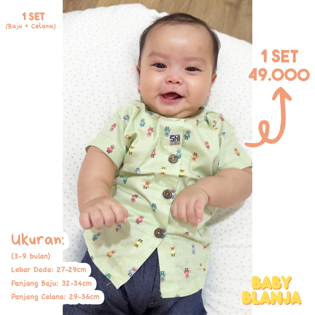 Jual Baju Bayi Laki Laki 3 9 Bulan Caiden Set | Shopee Indonesia