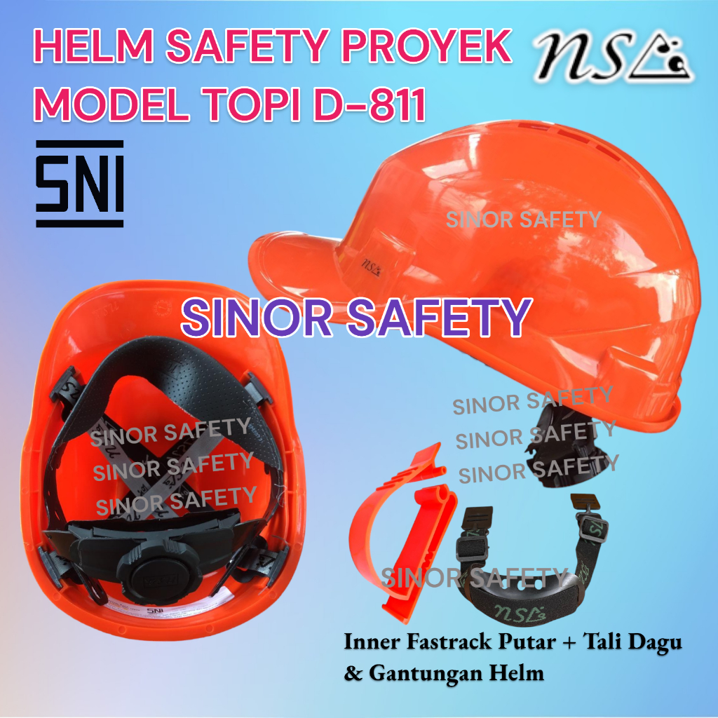 Jual Helm Safety Proyek NSA Model Topi SNI Helmet Vented D-811 | Shopee ...