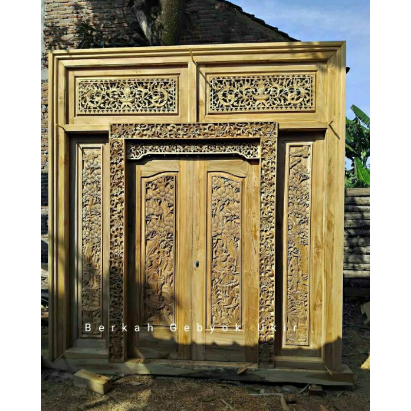 Jual pintu gebyok minimalis/pintu minimalis modern ful kayu jati ukir ...