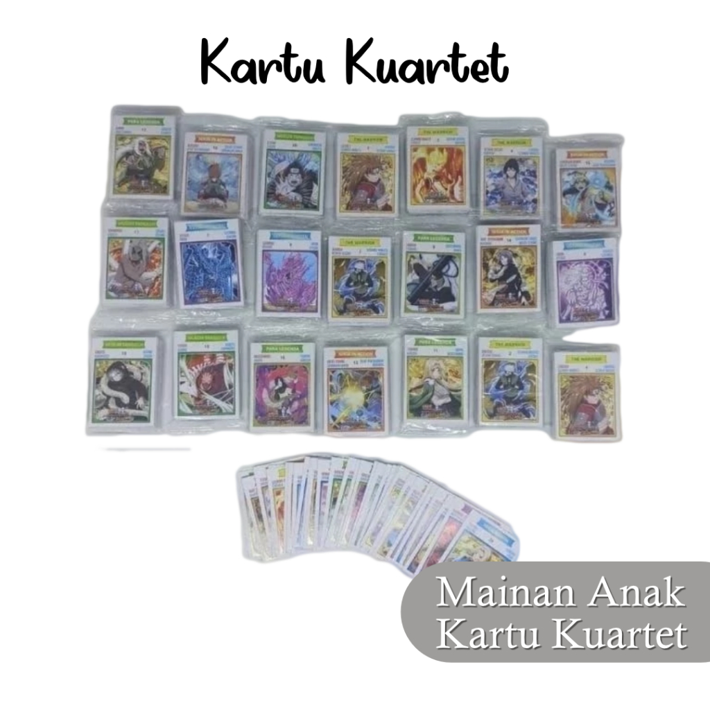 Jual Mainan Anak Kartu Kuartet 1 Pack isi 32 Lembar Kartu Kuartet Kartu ...