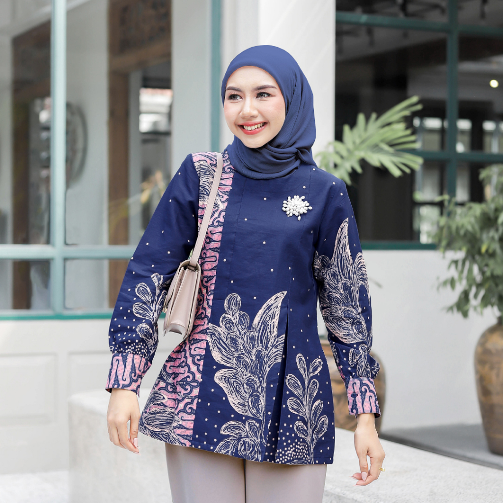 Jual TRISNA Blouse Batik Wanita Modern Batik Kerja Kantor Wanita ...