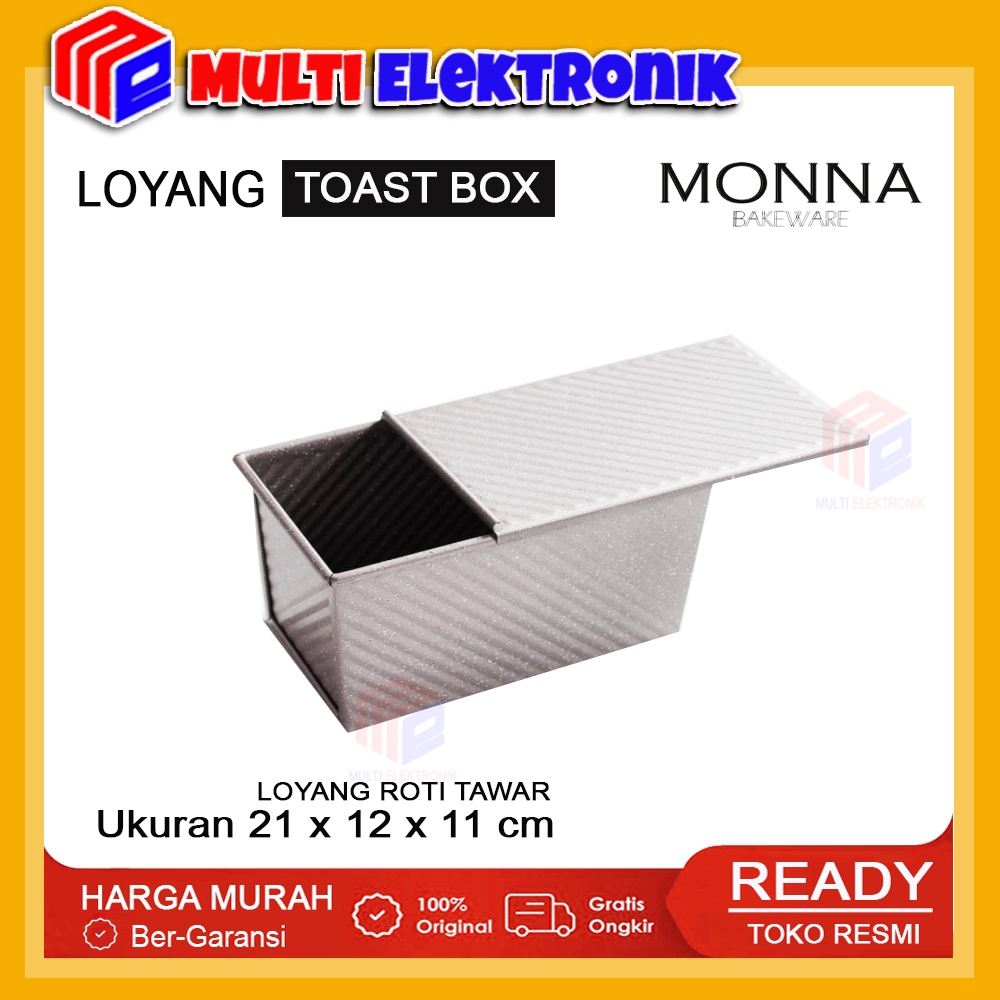 Jual Monna Bakeware Loyang Roti Tawar - Cetakan Roti Tawar + Tutup Anti ...