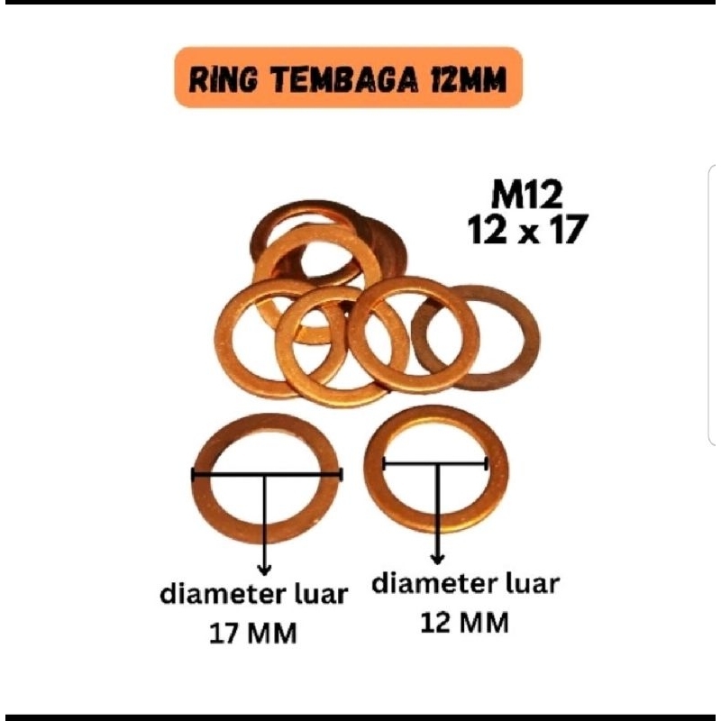 Jual Ring Tembaga M12 -12mm x 17mm | Shopee Indonesia