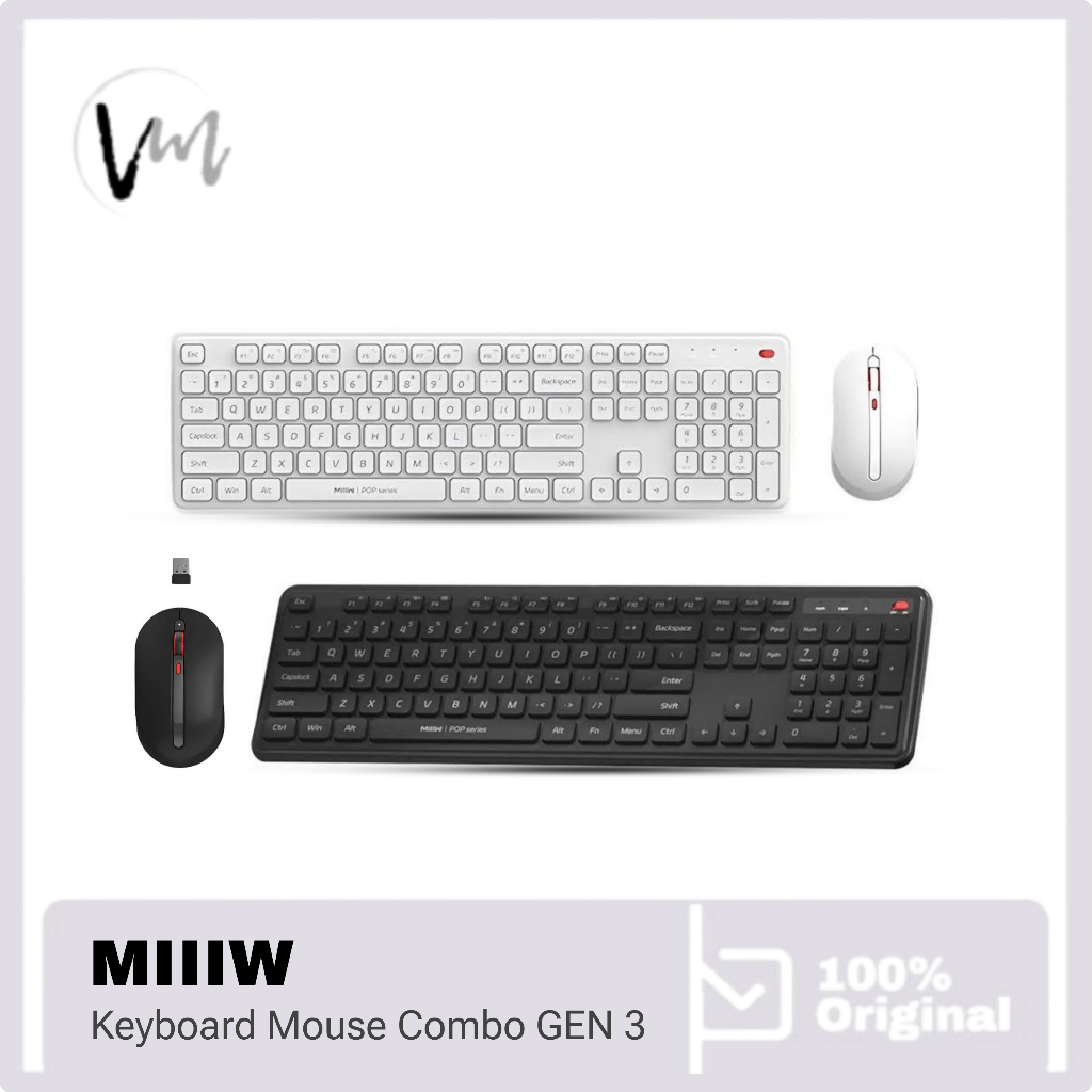 Jual MIIIW Keyboard 3rd Gen 3 MW24PB03 2.4G Wireless Mouse Set Computer ...