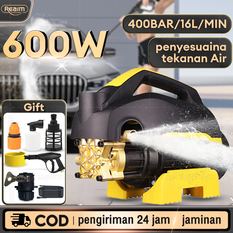 Jual Reaim Jet Cleaner washer cuci motor & mobil 600W 400Bar Alat Cuci ...