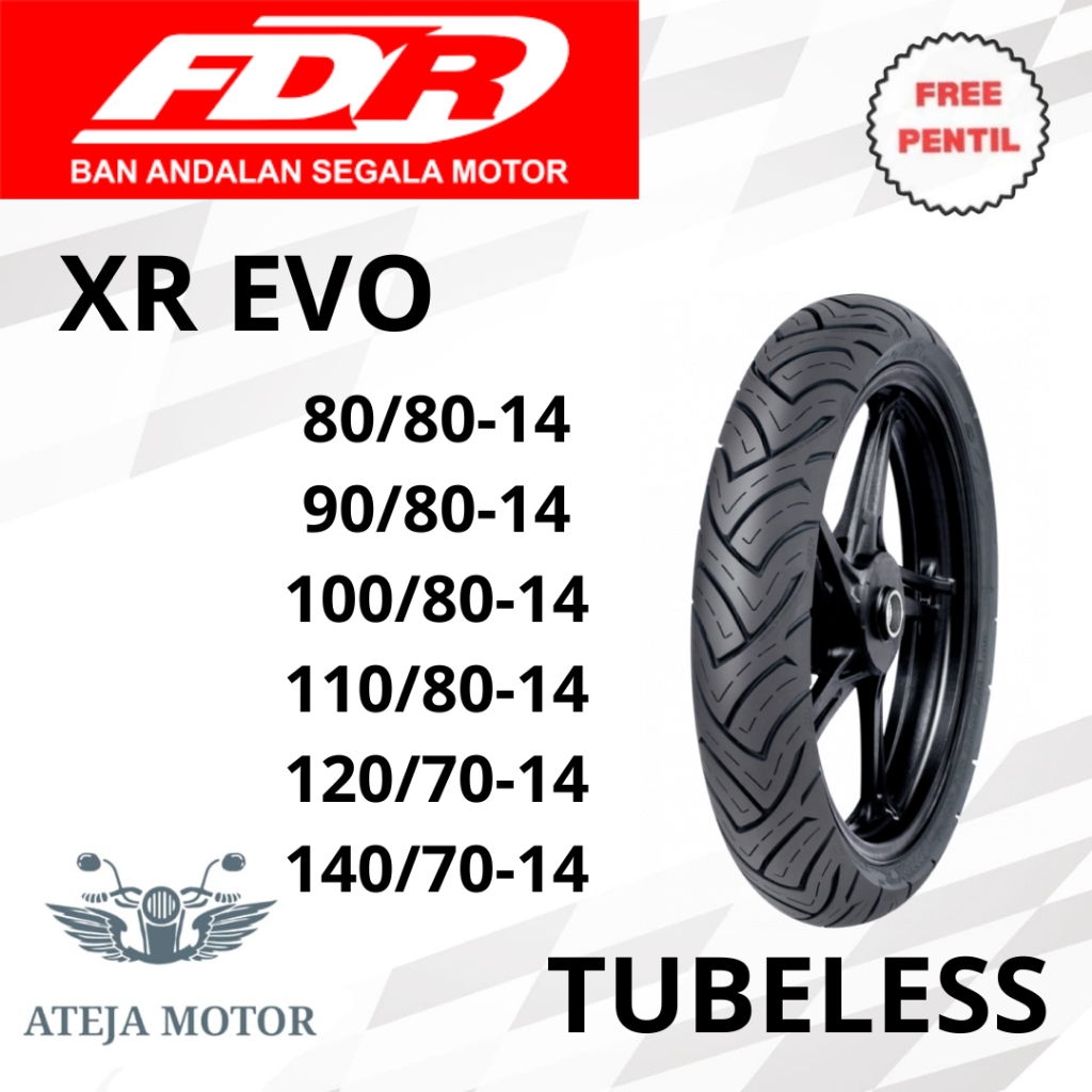 Jual FDR XR Evo 80/80 90/80 100/80 110/80 Ring 14 Tubeless Ban Motor ...