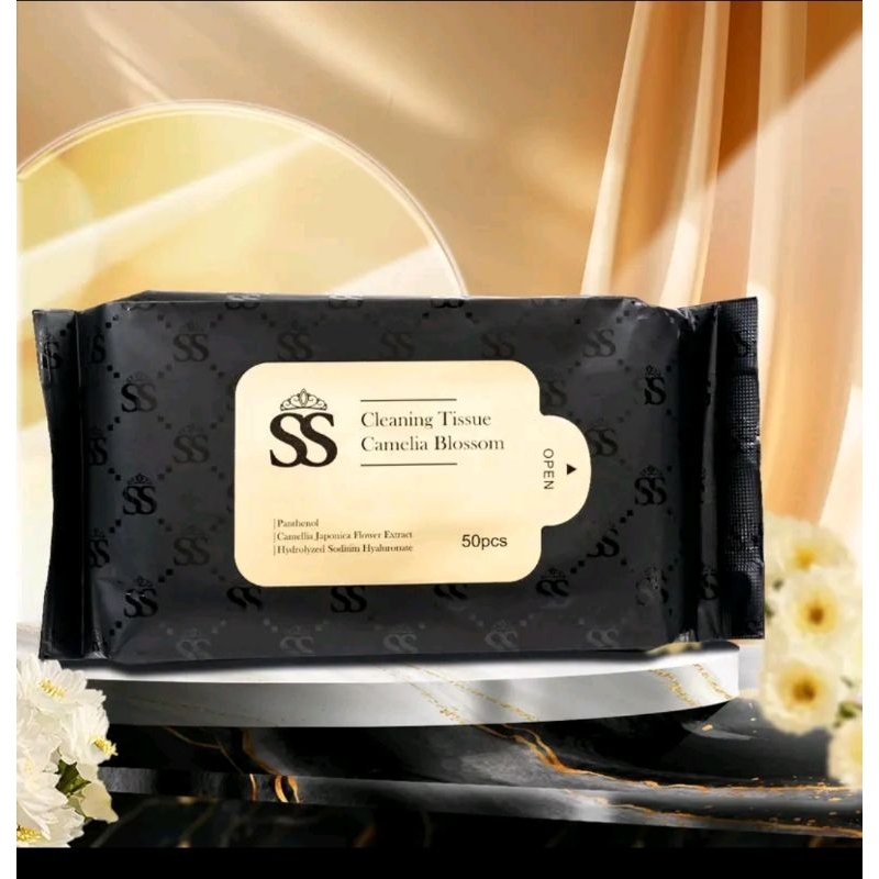 Ssskin - Cleansing Tissue Camelia Blossom isi 50 sheets | Tisu Basah | Tisu Pembersih Make-up | Make-up Remover | Tissue Travel