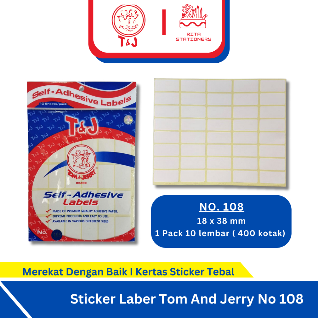 Jual Label Stiker Tom And Jerry 103 /105 / 107/ 108 / 109 / 112 / 121 ...