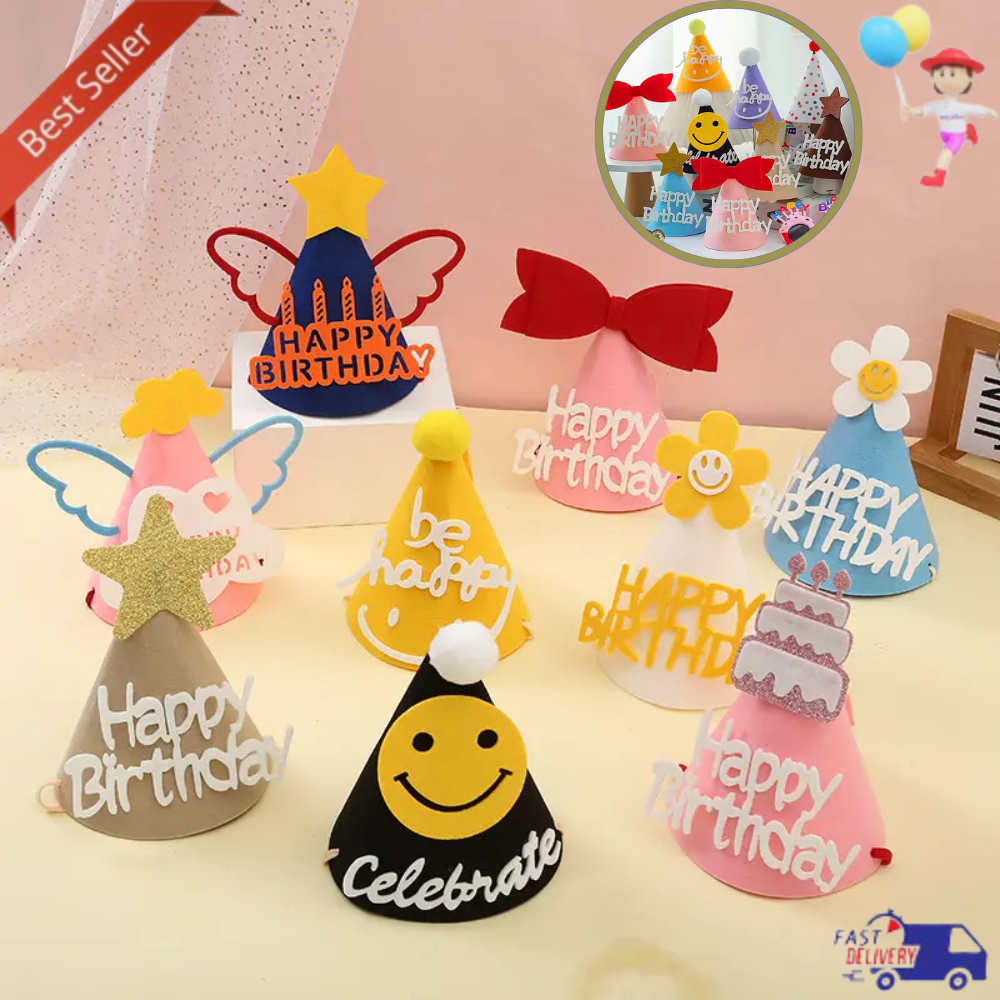 Jual Topi Bunga Berwarna Kuning Putih Pink Biru Yang Lucu Pesta Ulang ...