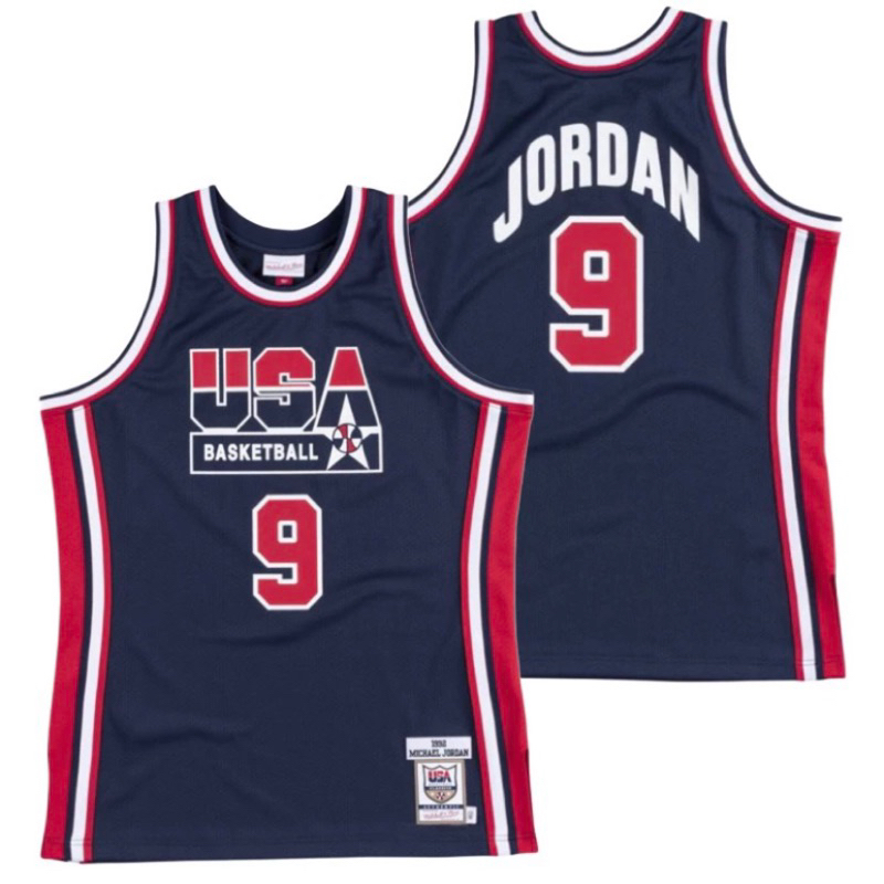 Veste d'échauffement authentique Mitchell & Ness des USA Basketball (Magic Johnson) (1992