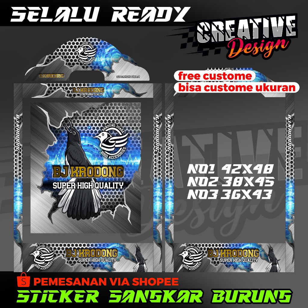 Jual STICKER SANGKAR BJ KRODONG CUSTOM, SANGKAR KOTAK KIPAS CUSTOM ...