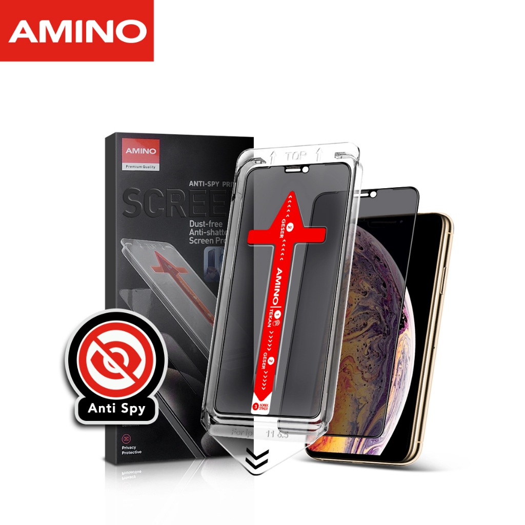 Jual AMINO Easy Install Kit Anti SPY Tempered Glass Untuk Iphone
