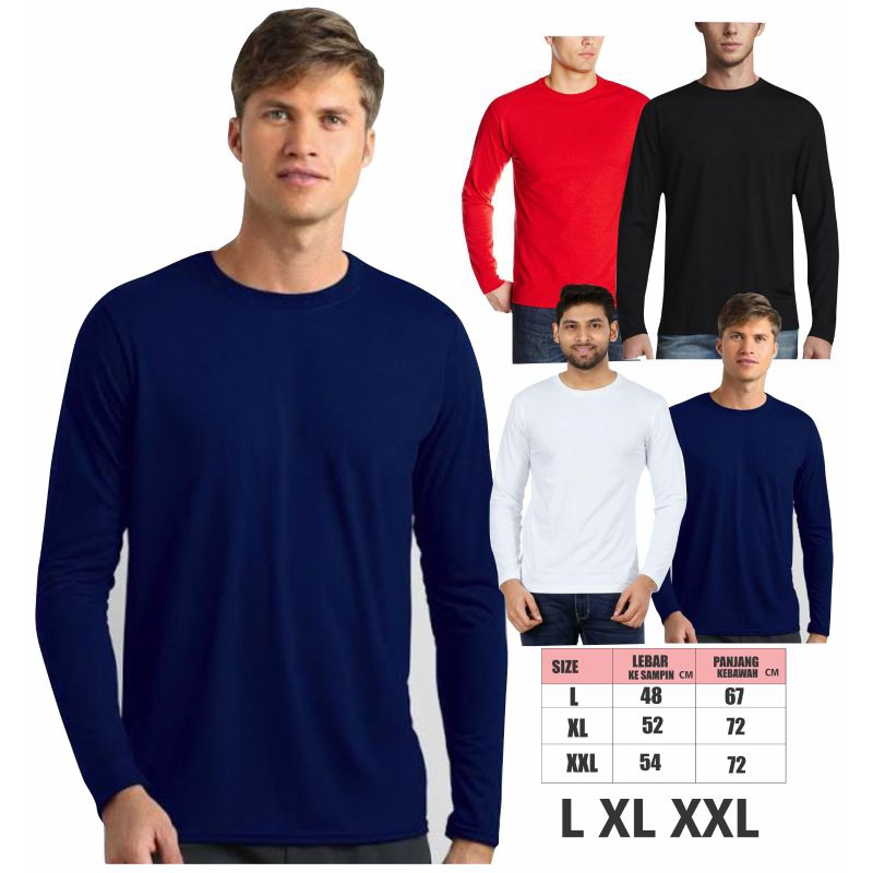 Jual KAOS POLOS LENGAN PANJANG / KAOS POLOS TANGAN PANJANG / KAOS POLOS
