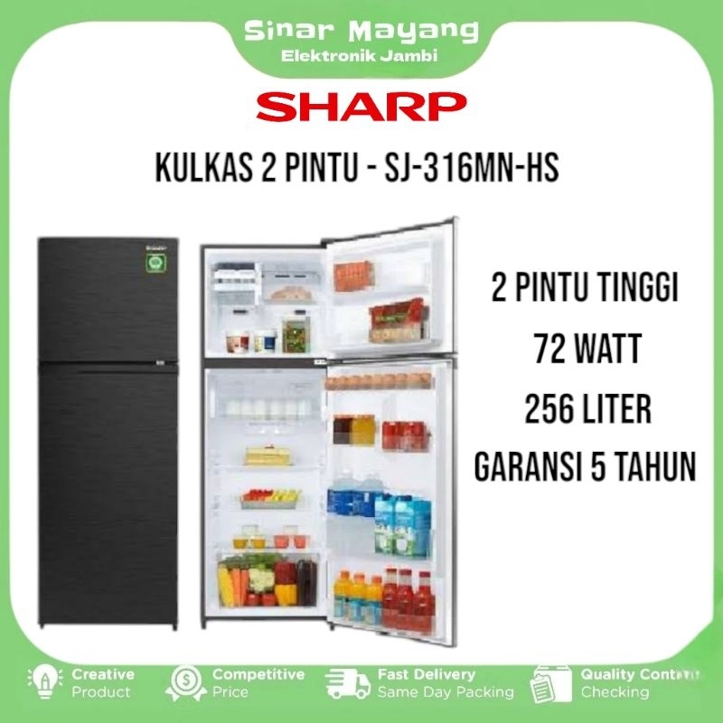Jual Kulkas SHARP SJ-316MN-HS/ Kulkas 2 Pintu Jumbo SHARP/ Garansi ...